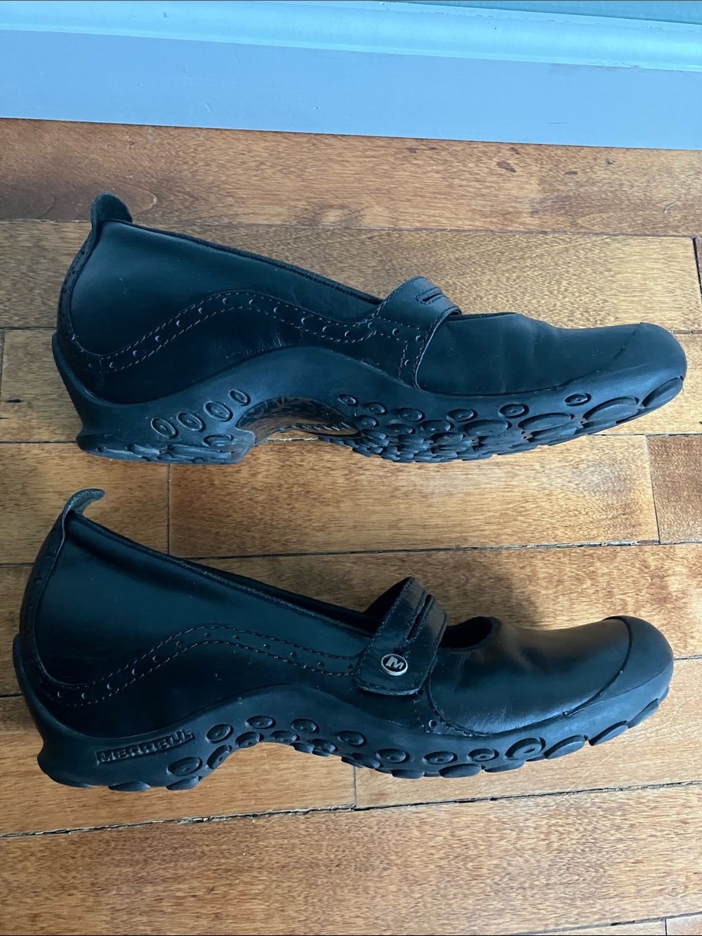 Merrell Plaza Bandeau Mary Jane Black Leather Shoes Womens 10 - Picture 8 of 12